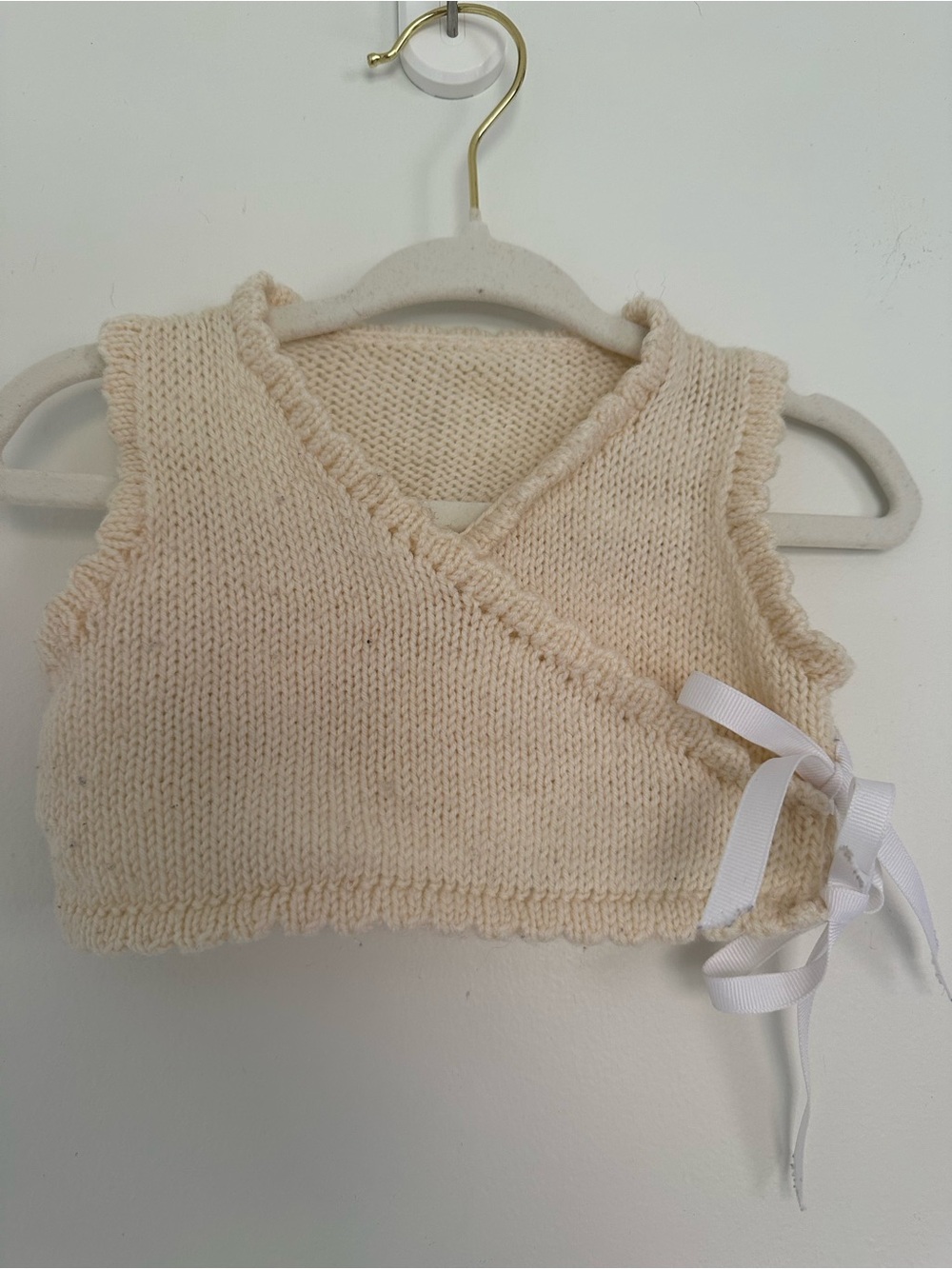 Hand-knit Baby Sweater Vest - 12-18M